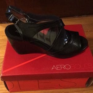 Aerosoles Black Wedge Sandal